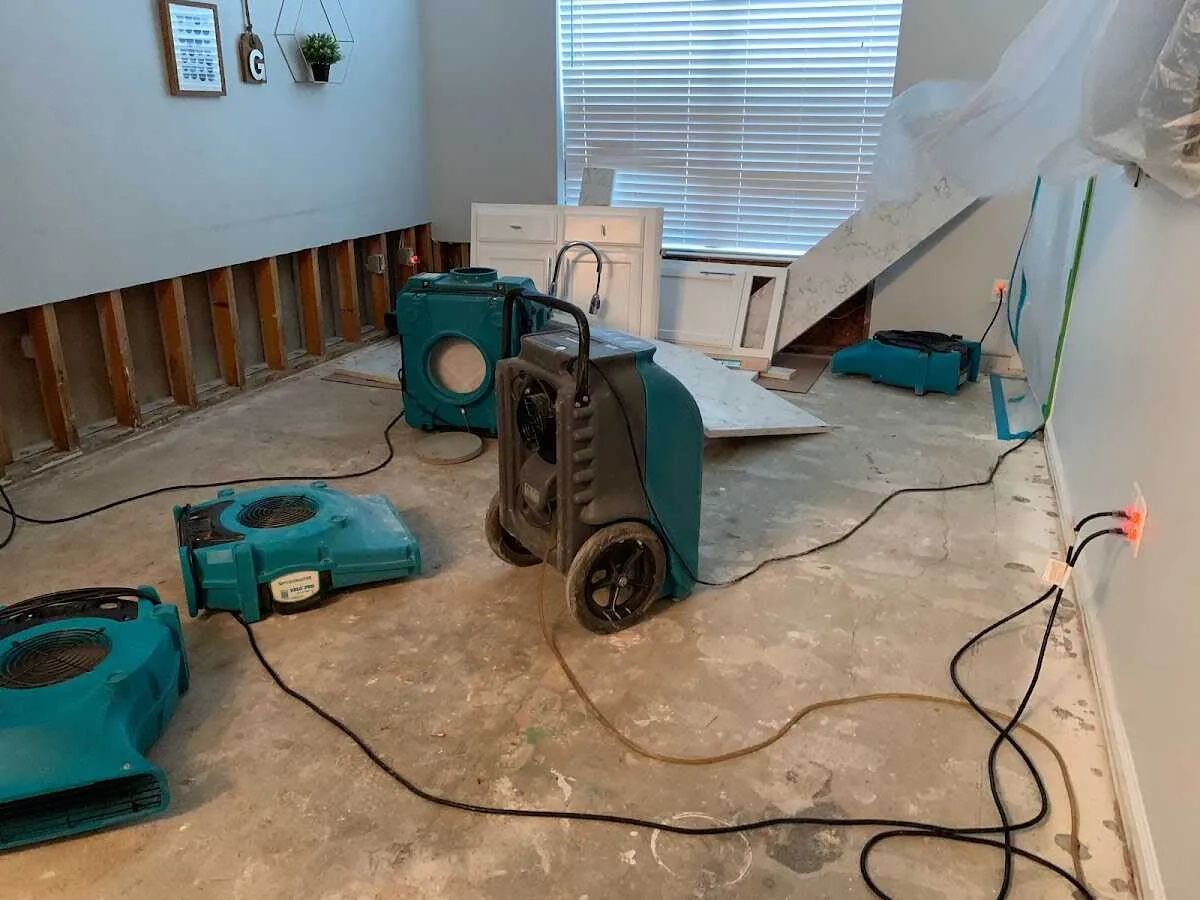 Dehumidifier in flood-cut room for Water Extraction & Removal in Clearwater